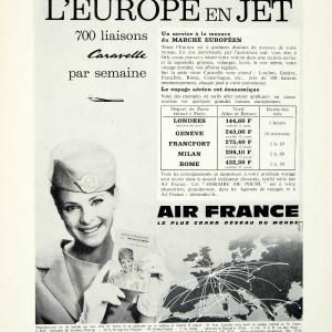 1963 Ad Vintage French Air France Airlines Europe Jet Travel Stewardess VENA1 Cheap Pice Discount Authentic