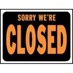 Hy-Ko 3018 Sorry We're Closed Plastic Sign 9"X12" Collections For Sale