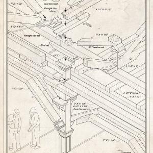 Blueprint Erecting Shop Column Detail - Southern Pacific, Sacramento Shops, Erecting Shop, 111 I Street, Sacramento, Sacramento County, CA Cheap Wiki