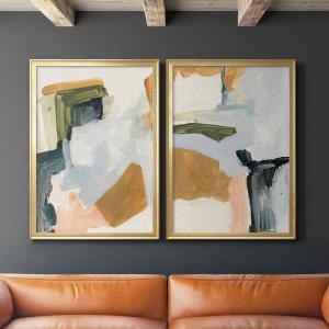 Palette Meld I - 2 Piece Picture Frame Painting Set on Canvas, 24.5" H x 37" W x 2.5" D Free Shipping Huge Surprise