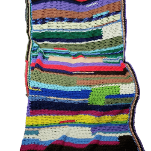 Handmade Rainbow Afghan Granny Stripe Scrap Yarn Crazy Throw Outlet Discount Authentic
