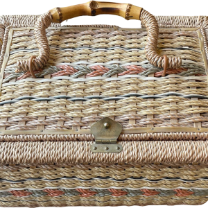 70s Wicker Sewing Basket by Penneys Fashion Style Online