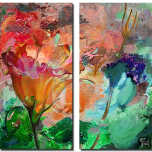 40x40" "Painted Petals LXI" 2-Piece Canvas CG383 Outlet Reliable