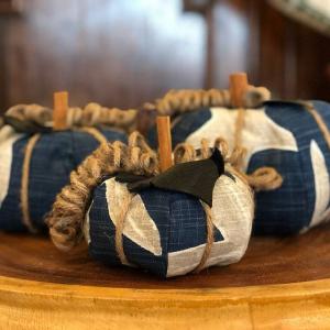 Navy Blue Starfish Fabric Pumpkin- 3 Sizes Ebay Online