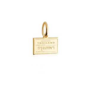 Thailand Passport Stamp Charm Solid Gold Mini Cheap Sale Now
