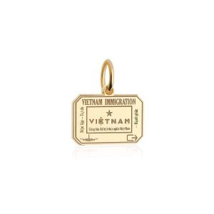 Vietnam Passport Stamp Charm Solid Gold Outlet Marketable