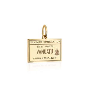 Vanuatu Passport Stamp Charm Solid Gold Amazon Cheap Online
