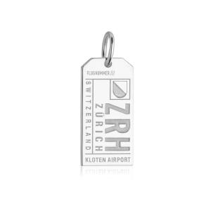 Zurich Switzerland ZRH Luggage Tag Charm Silver With Paypal Free Shipping