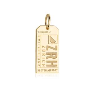 Zurich Switzerland ZRH Luggage Tag Charm Gold Low Cost Cheap Online