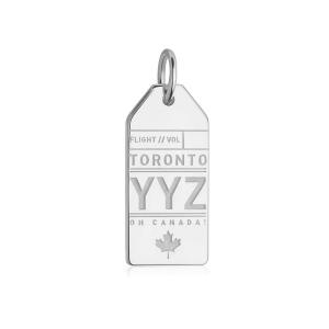 Toronto Canada YYZ Luggage Tag Charm Silver Genuine Online