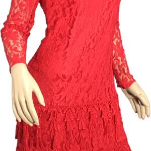 20's Red Lace Applique Dress by Jill Robbins Inc Free Shipping With Credit Card