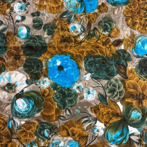 2 1/2 Yards Vintage 60s Dark Floral Brushed Cotton Fabric Looking For