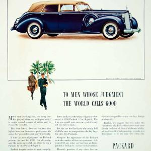 1938 Ad Vintage Packard Blue 12 Touring Cabriolet Automobile Luxury Car YYM4 New For Sale