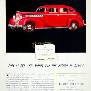 1938 Ad Vintage 1939 Packard Red Super-8 Sedan 5-Passenger Automobile Car YYM4 Inexpensive Sale Online