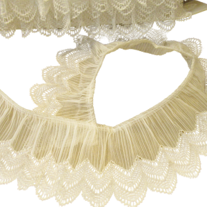 20 Yards Wrights Sheer Lace Uncut Piece White Softly Ruffled On Original Store Display, 3 and 1/8 Inch Wide, Made In Usa, Very Pretty, Vtg Browse Cheap Online