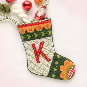 Green Merry Mini Stocking - Kit and Stitch Guide Best Place To Buy