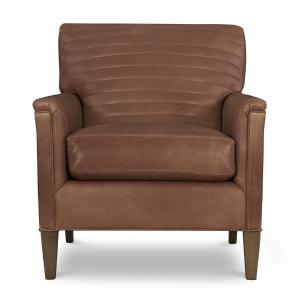 Channeled Leather Club Chair Clearance Fashionable