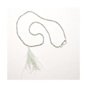 Eliza Gracious Ostrich Feather Pendant - Light Grey Discount Wide Range Of