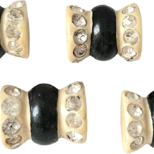 Art Deco Celluloid and Rhinestone Two Tone Button Set Sale Discount