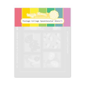 Postage Collage Spooktacular Stencil Discount Pices