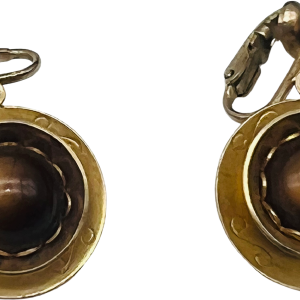Coffee Break Cup N Saucer Cabochon Clip-on Earring By Sarah Coventry Buy Cheap 100% Guaranteed