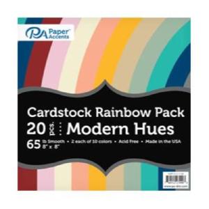 Paper Accents Cardstock Variety Pack 8x8" Rainbow 65lb Modern Hues 20pc Cheap In China