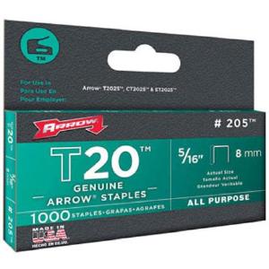 Arrow Fastener 205 Crown Staples, 5/16" Discount Reliable