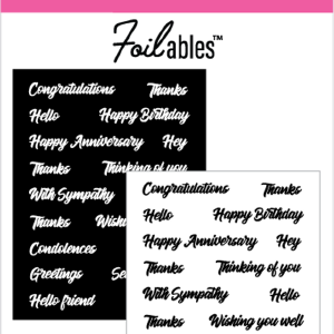 Pink & Main Script Sentiments Foilables Panels Sale New