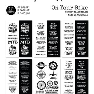 Paper Rose Studio On Your Bike A5 12pc Sentiment Sheets 22078 Genuine Sale Online