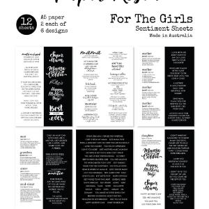 Paper Rose Studio For the Girls A5 12pc Sentiment Sheets 25861 Outlet Popular