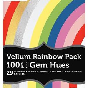 Paper Accents Variety Packs 8.5"x 11" Rainbow Vellum Gem Hues 100pc Best Wholesale Sale Online