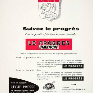 1956 Ad Progres Dimanche Newspaper Regie-Presse French Advertising VEN6 For Cheap Online