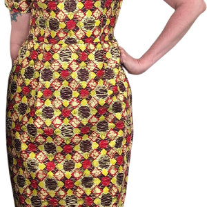 Vintage Batik Printed Dress 60s Wiggle Dress In Style Wax Print Design Size M Buy Cheap Genuine