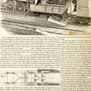 1855 Wood Engraving Antique Steam Train Locomotive Water Supply Tank Tender YSA2 2025 Cheap Pice