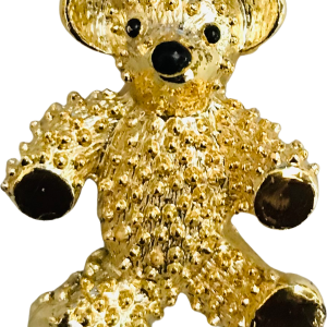 Gold Tone Teddy Bear Black Eyes And Nose Pin For Sale Finishline