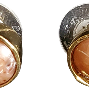 Gold Tone Studs with Light Brown Cabochon Round Cheap Sale Pay With Paypal