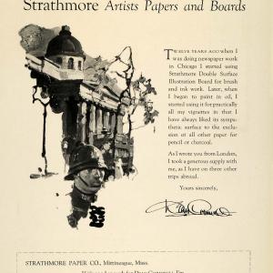1925 Ad Strathmore Artist Papers Boards Drawing Sketching Painting Dean INS3 Sale Classic