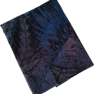 Vintage Velvet Fabric - Black Purple and Blue Tropical Leaf Print 56x44 by Dicey Limited Edition