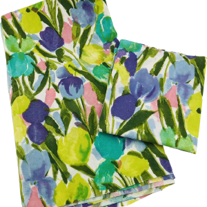 Vintage Watercolor " Tulip Sunday "sheets Fabric Pink Blue by Cannon Clearance Outlet