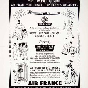 1957 Ad Air France Aeroplane Seabord Western Airlines Travel Cargo Giraffe VEN7 Cheapest Pice Online