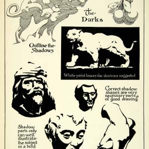 1938 Print Drawing Guide Shading Contrast Sketch Face Cat Stencil Fruit Cougar Buy Cheap Latest