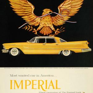 1957 Ad Imperial Golden Eagle Most Wanted Car In America Chrysler Patriotic SEP5 How Much