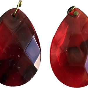 Vintage Lot 2 Glass Crystal Pendant Charms Jewelry Supplies Red Faceted Glass Cheap Sale Countdown Package