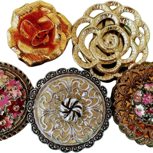 Vintage Lot 5 Scarf Clip Slides Glass Flower Shipping Outlet Store Online