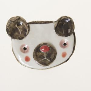 Animal Ceramic Figure Magnet Cute Bear Handmade Mold Painted Teddy Brown Design Affordable Online
