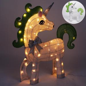 Alpine White Fabric Head Back 3D Unicorn 35 in. Yard Decor Browse For Sale