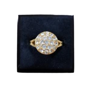 90s Size 6.5 Vintage Gold Toned Bling Circle Ring Sale Extremely