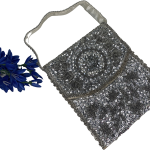 Silver And White Bead And Sequin Purse Bead Strap By Bon Soir Buy Cheap Inexpensive