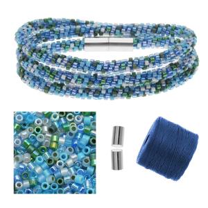 Refill - Beaded Kumihimo Wrap Bracelet Kit-Blue Tone - Exclusive Beadaholique Jewelry Kit Shop Offer Cheap Online