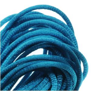 Rayon Satin Rattail 1mm Cord - Knot & Braid - Dark Turquoise Blue (6 Yards) Free Shipping Deals